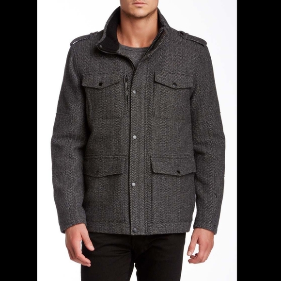 kenneth cole herringbone coat